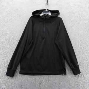 Gaiam Mens Serenity Flow Quarter Zip Hoodie Black Slim Fit Large NEW